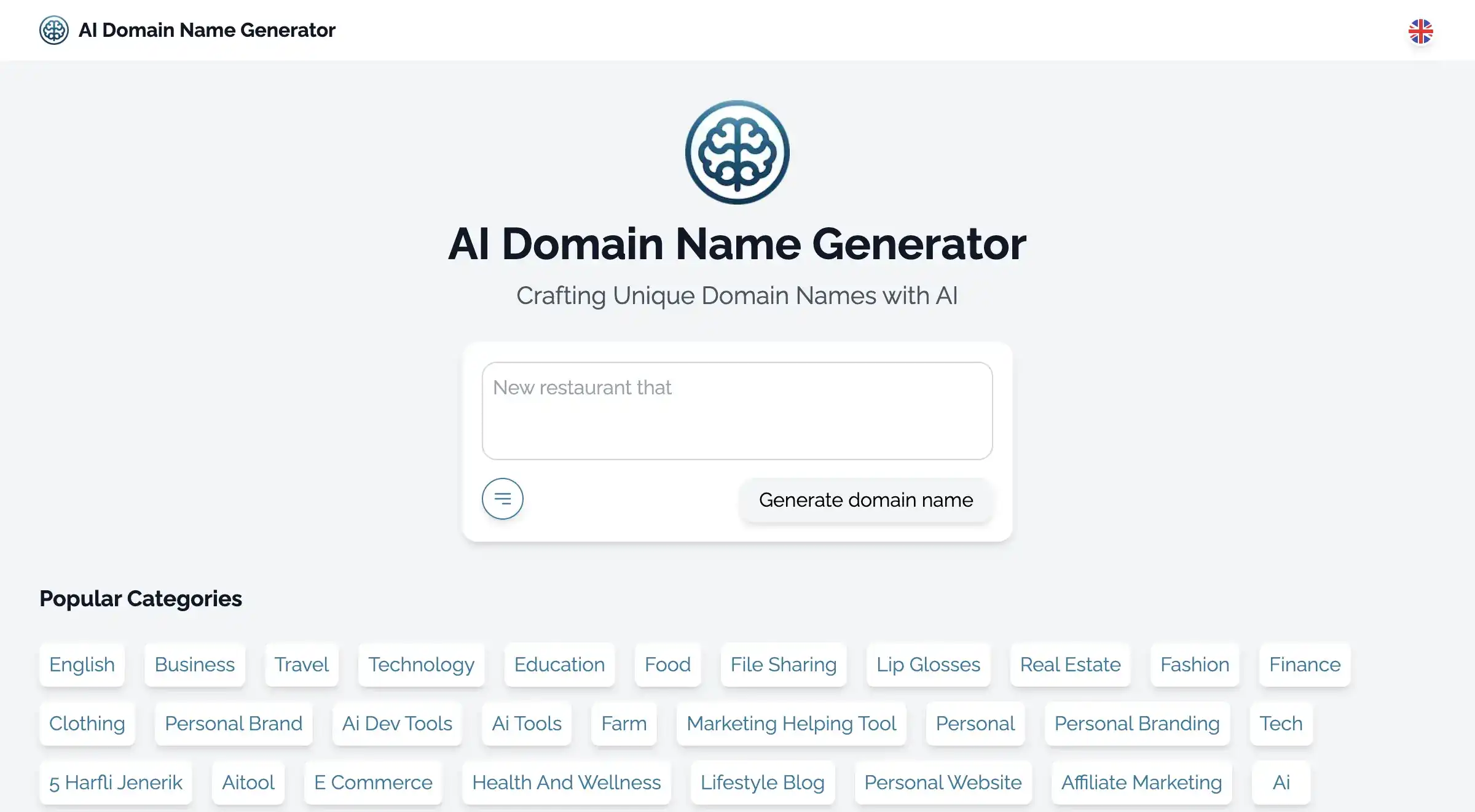 AI Domain Name Generator